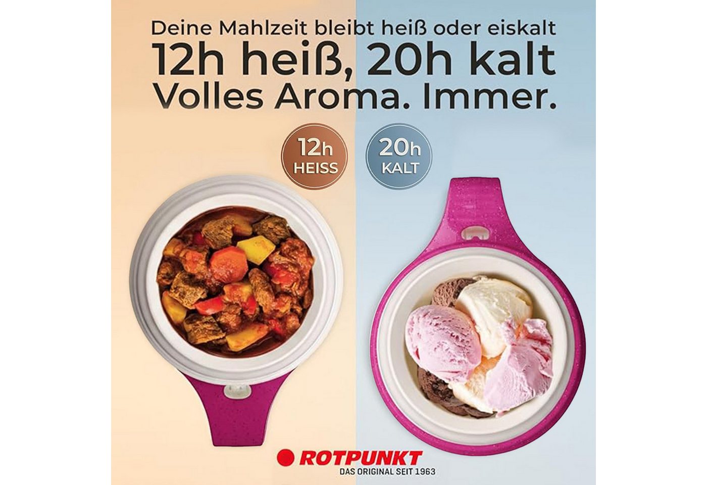 ROTPUNKT Isolierkanne DIRK 850, Thermobehälter Glaseinsatz, 0.85 l, isolierend, BPA-frei, phthalatfrei, inklusive Löffel – Bild 5 von 5