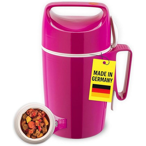 ROTPUNKT Isolierkanne DIRK 850, Thermobehälter Glaseinsatz, 0.85 l, isolierend, BPA-frei, phthalatfrei, inklusive Löffel