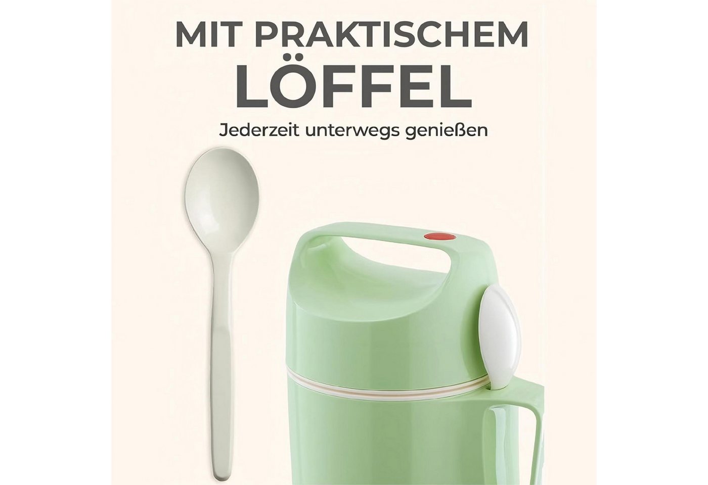 ROTPUNKT Isolierkanne DIRK 850, Thermobehälter Glaseinsatz, 0.85 l, isolierend, BPA-frei, phthalatfrei, inklusive Löffel – Bild 5 von 5