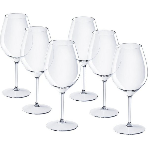 Doimoflair Rotweinglas DoimoFlair Weingläser aus Kunststoff bruchsicher Plastik 51 cl., 6-tlg.