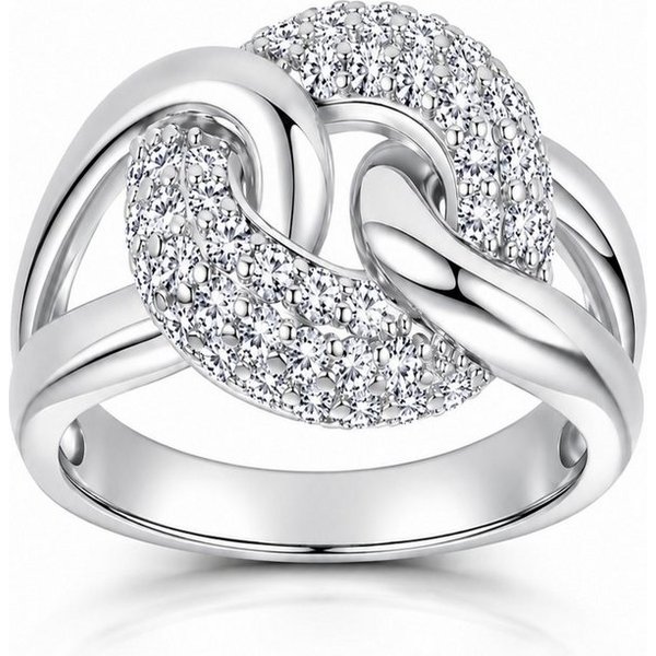 ROUGEMONT Fingerring Damen Statement Ring Gold funkelnder Zirkonia Besatz -Hypoallergen, Everyday Luxury Ring