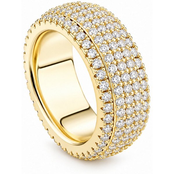 ROUGEMONT Fingerring Funkelnde Damen Statement Ring mit funkelndem Zirkonia Besatz, Intensiver Glanz mit Wow-Effekt