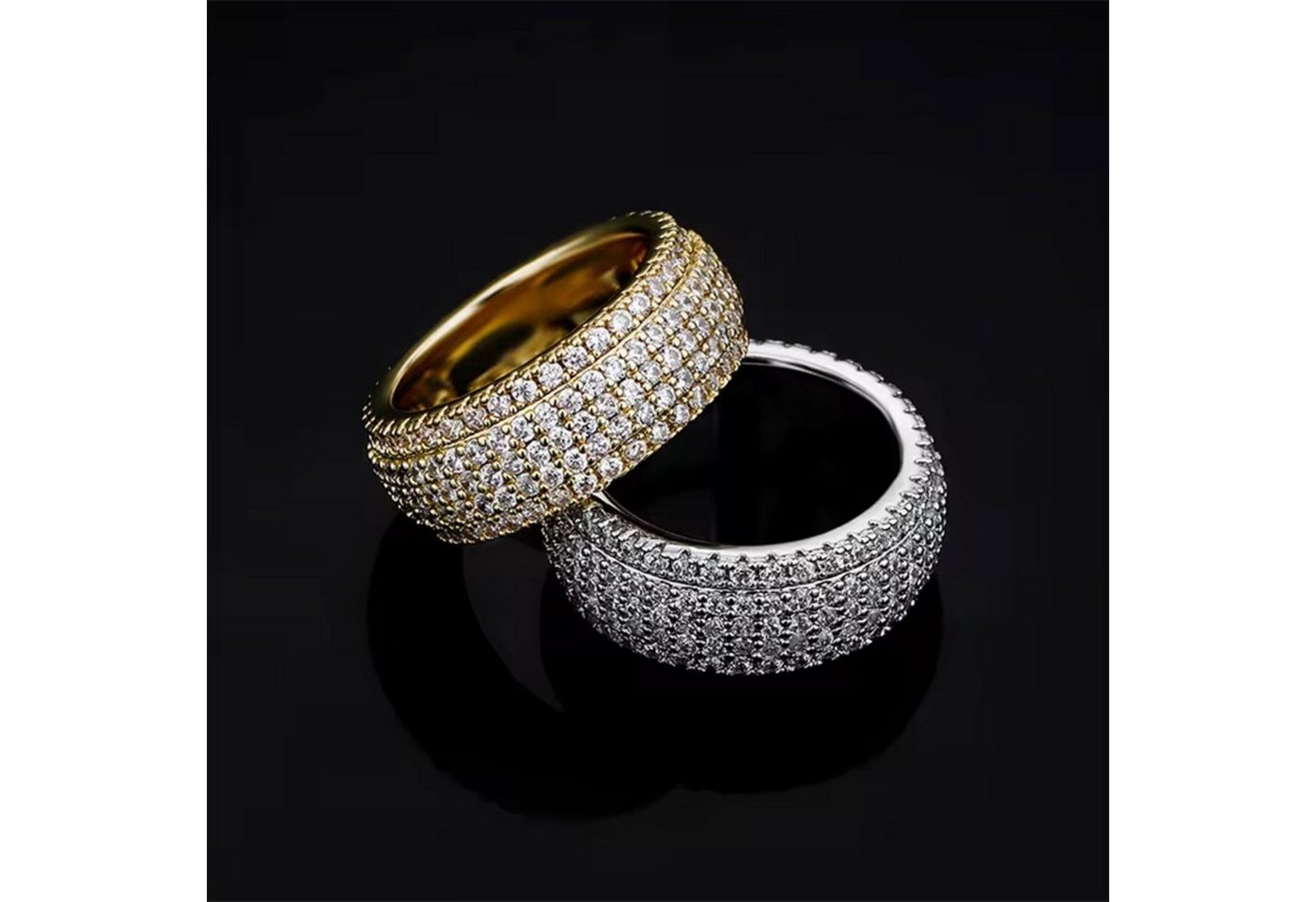 ROUGEMONT Fingerring Funkelnde Damen Statement Ring mit funkelndem Zirkonia Besatz, Intensiver Glanz mit Wow-Effekt – Bild 2 von 5