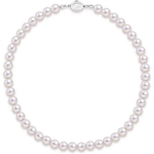 ROUGEMONT Perlenkette Elegante Damen Perlenkette Muschelperlen Halskette 45cm, Hypoallergen