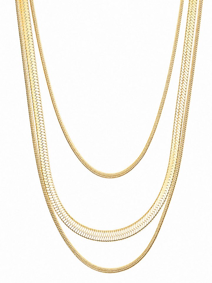 ROUGEMONT Schlangenkette Moderne Layering Halskette Schlangen Design 45cm, Hypoallergen – Bild 2 von 5