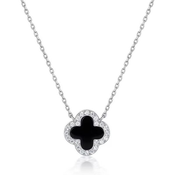ROUGEMONT Silberkette Kleeblatt Glücksbringer Clover Damen Halskette 925 sterling Silber, Echtschmuck