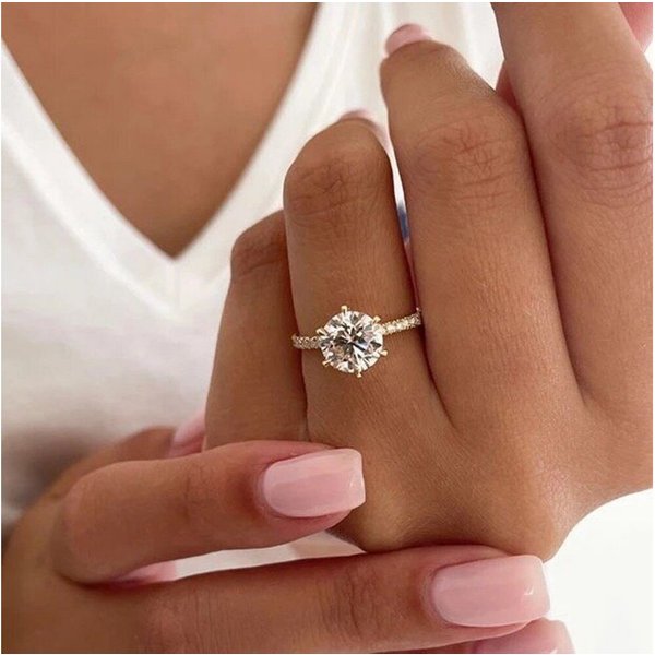 ROUGEMONT Silberring Funkelnder Moissanit Damen Ring Verlobungsring -Hochglanz Finish