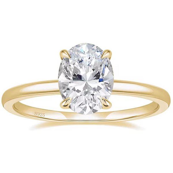 ROUGEMONT Solitärring Extravaganter Damen Solitär Ring Verlobungsring Oval 925 Silber, Echtschmuck
