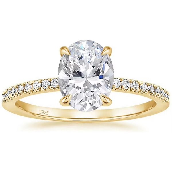 ROUGEMONT Solitärring Extravaganter Damen Solitärring Damen Ring 925 Sterling Silber Oval, Echtschmuck