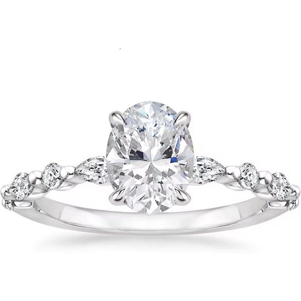 ROUGEMONT Solitärring Extravaganter Moissanit Ring Oval Cut Damen Ring 925 Silber 18k Gold