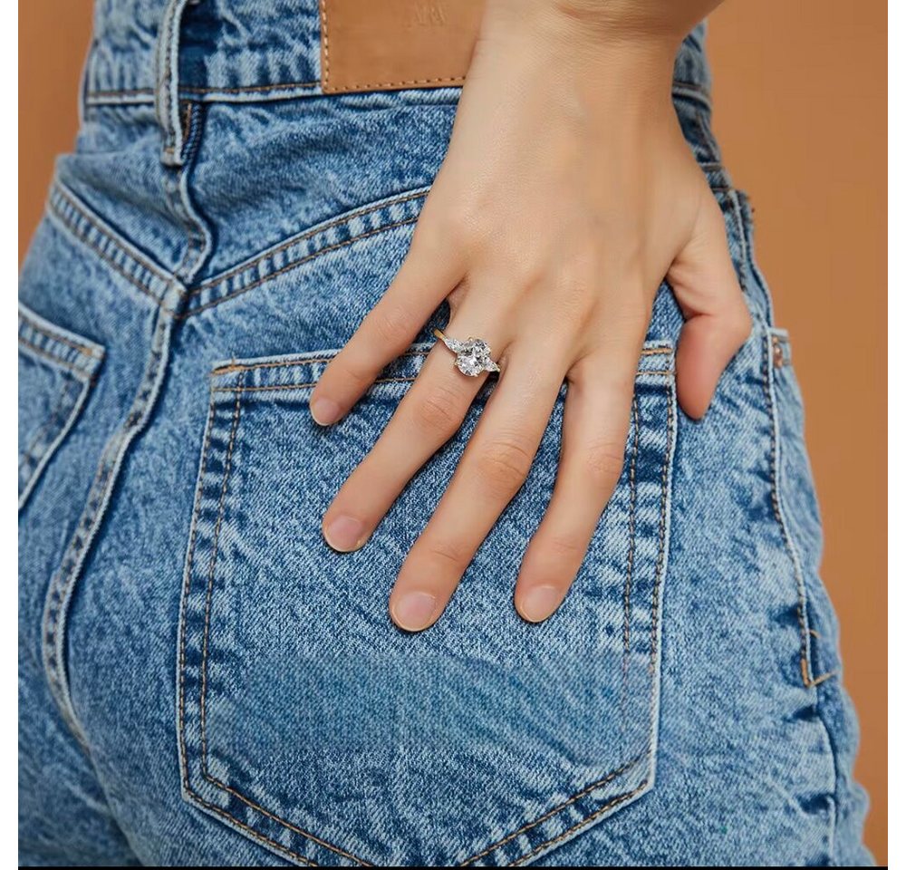 ROUGEMONT Verlobungsring Funkelnder Extravaganter Damen Ring Verlobungsring 925 Silber, Echtschmuck – Bild 5 von 5