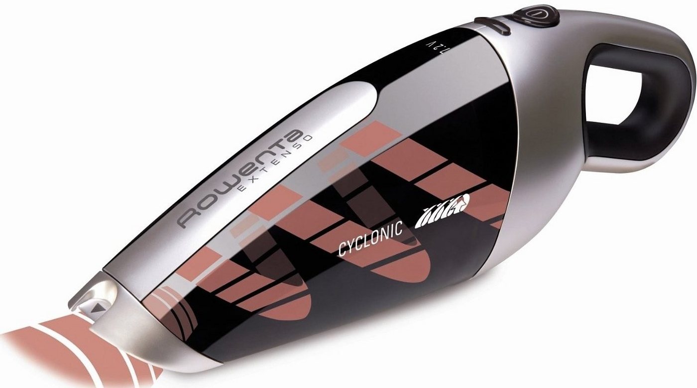 Rowenta Akku-Handstaubsauger Extenso Cyclonic, kabellos, 7,2 V, 350 ml Behälterkapazität, 0 W, beutellos, integrierte Teleskopfugendüse, Betriebszeit 16 Min., A – Bild 3 von 5
