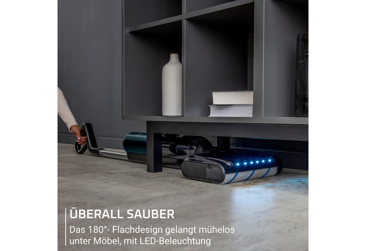 Rowenta Nass-Trocken-Sauger X-Clean 7, 60° Grad Heißluft-Trocknung, 180° Neigung, 250 W, beutellos, beutellos, selbstreinigend, Automatik Modus, für Hartböden,  – Bild 4 von 5