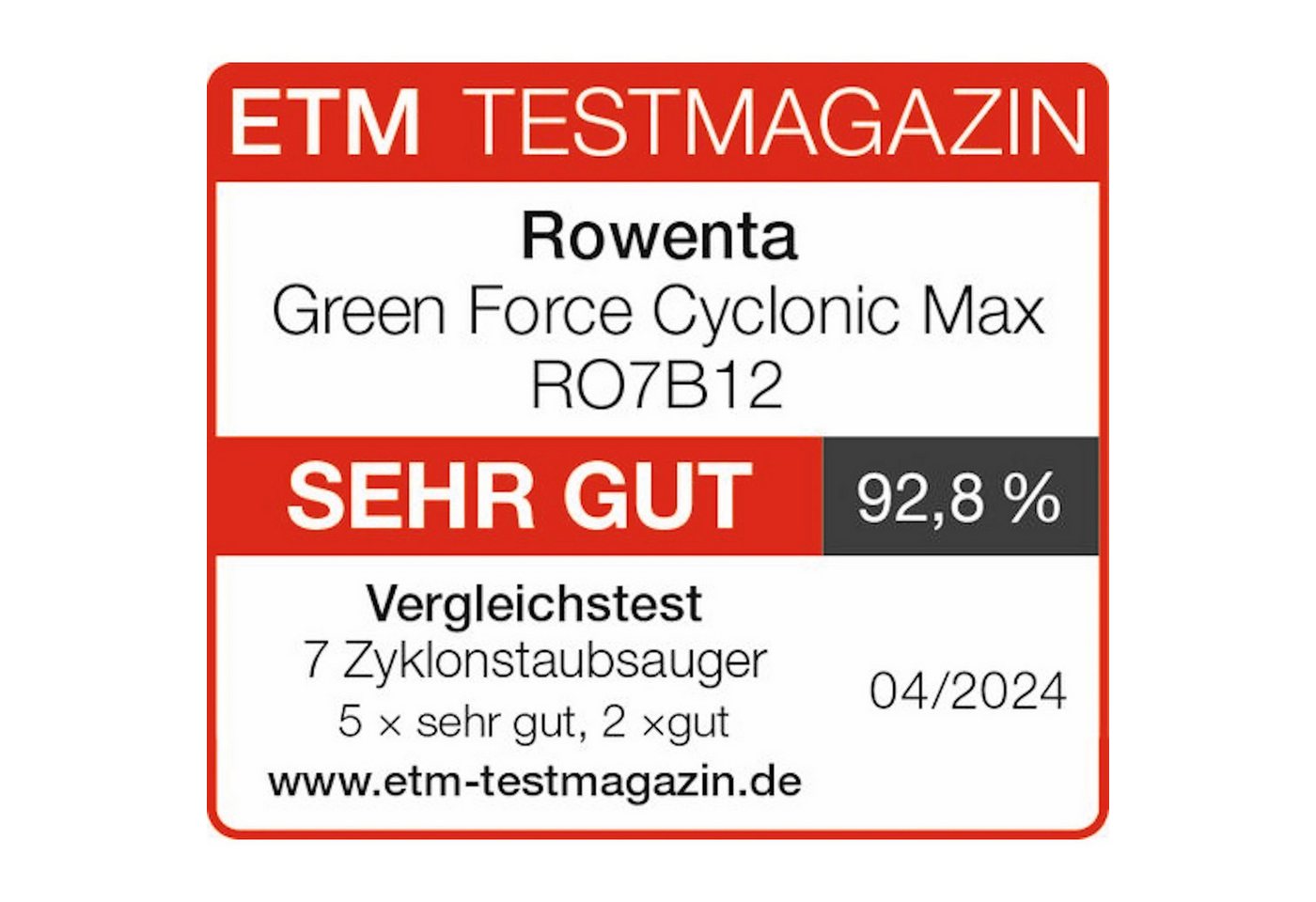 Rowenta Staubsauger ohne Beutel "Green Force Cyclonic Max RO7B12" 750 Watt – Bild 2 von 5