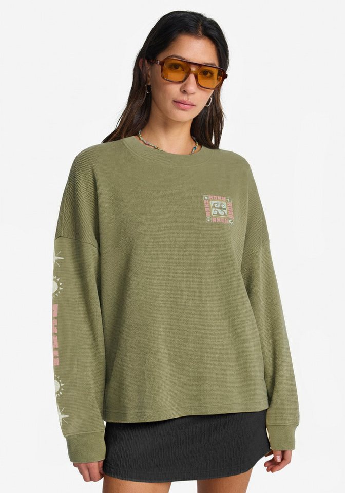 Roxy Sweatshirt EAST SIDE MIDWEIGHT LS Langarm-Design, mit Rundhalsausschnitt, aus angerauter Sweatware – Bild 3 von 5