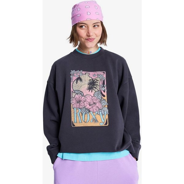 Roxy Sweatshirt LINEUP TERRY mit Rundhalsausschnitt, sportlicher Stil, aus Baumwolle und Polyester