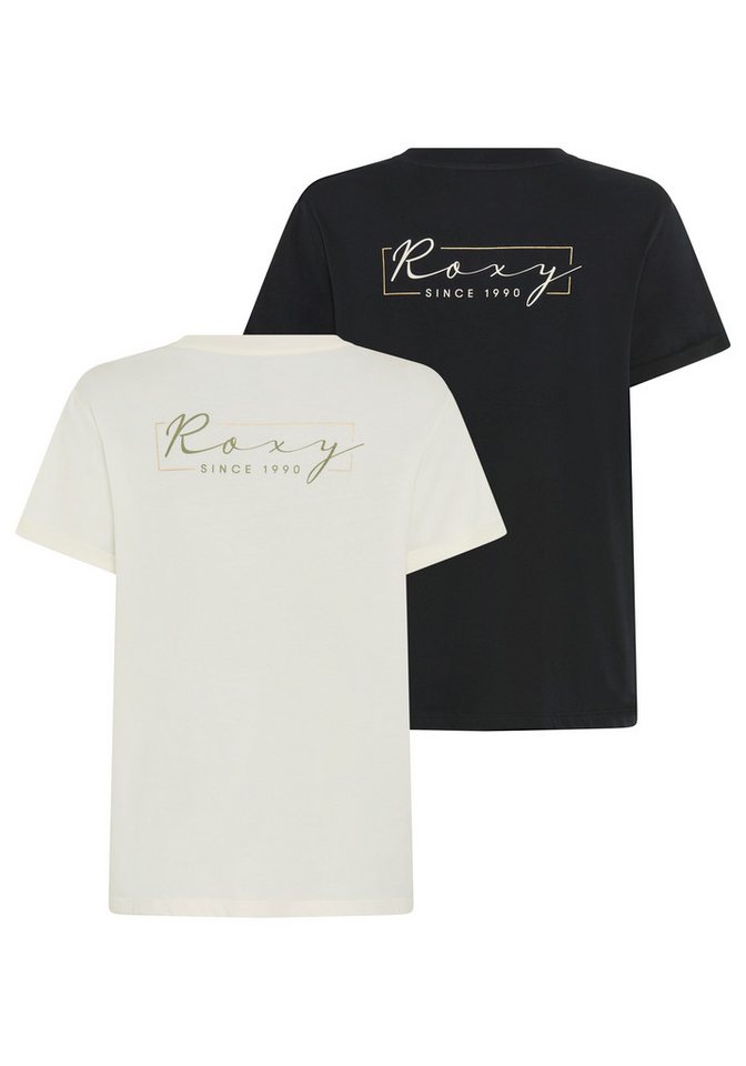 Roxy T-Shirt SPARKLE EVENING SCRIPT COOL (Packung, 2-tlg) Kurzarmdesign, aus Baumwolle, für Erwachsene – Bild 5 von 5