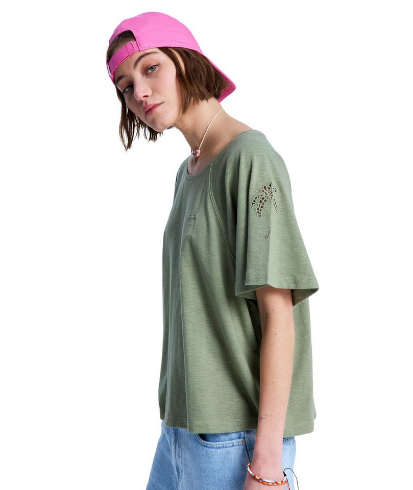 Roxy T-Shirt TIME FOR PALM TREE Kurzarm, mit Rundhalsausschnitt, aus Baumwolle und Polyester – Bild 2 von 5