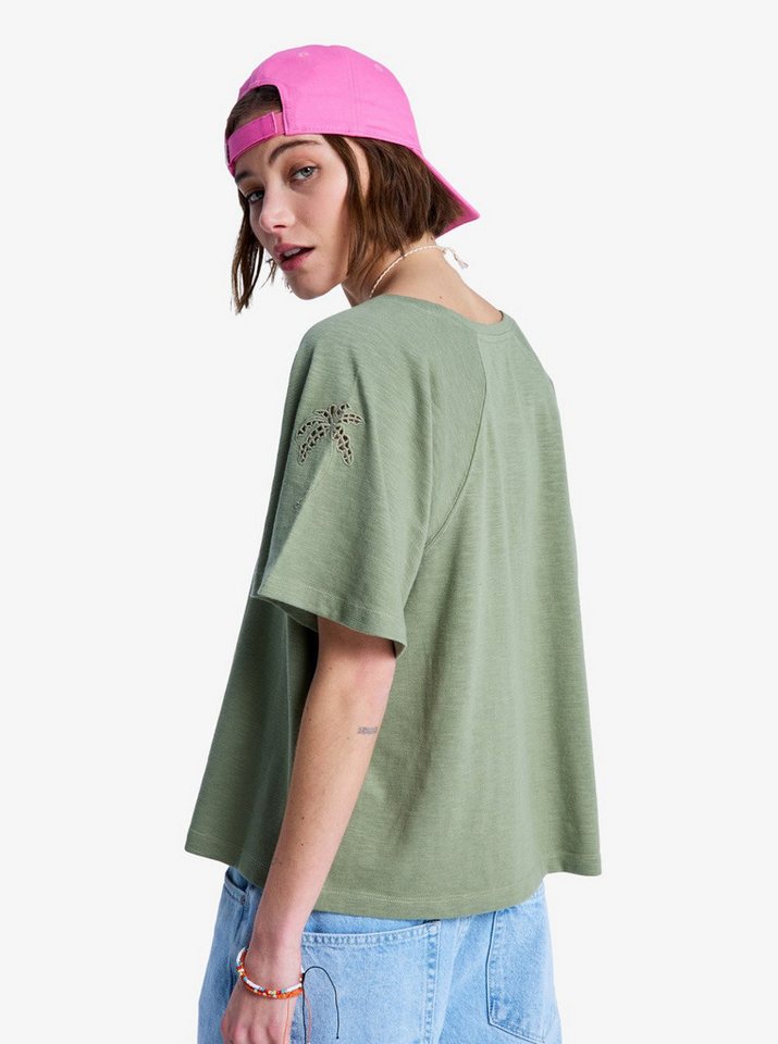 Roxy T-Shirt TIME FOR PALM TREE Kurzarm, mit Rundhalsausschnitt, aus Baumwolle und Polyester – Bild 3 von 5