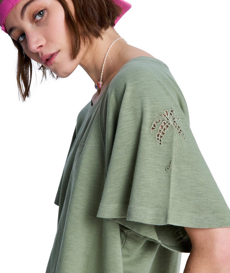 Roxy T-Shirt TIME FOR PALM TREE Kurzarm, mit Rundhalsausschnitt, aus Baumwolle und Polyester – Bild 4 von 5