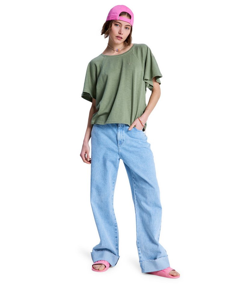 Roxy T-Shirt TIME FOR PALM TREE Kurzarm, mit Rundhalsausschnitt, aus Baumwolle und Polyester – Bild 5 von 5