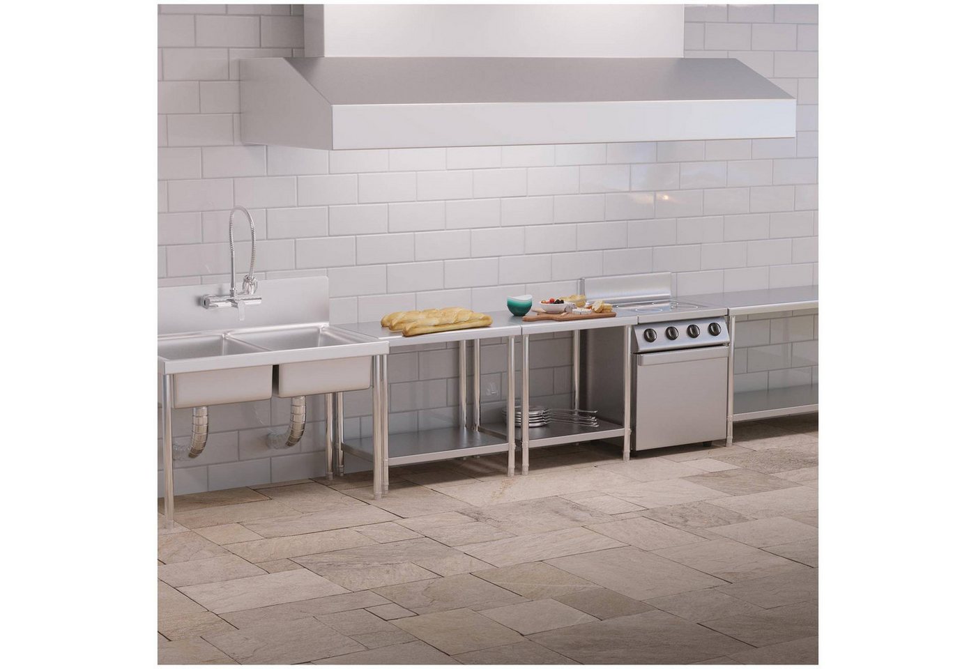 Royal Catering Arbeitstisch 60 x 60cm Edelstahltisch Edelstahl Zerlegetisch Gastro – Bild 4 von 5
