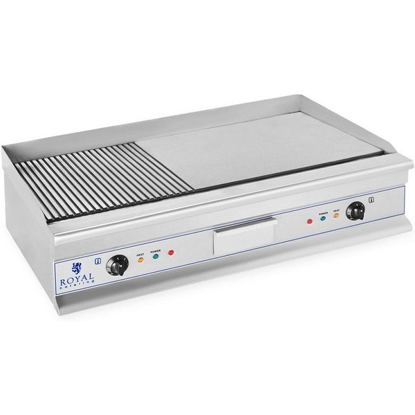 Royal Catering Elektrogrill Grillplatte 100cm Griddleplatte glatt & geriffelt Griddle Bräter Grill, 6400 W