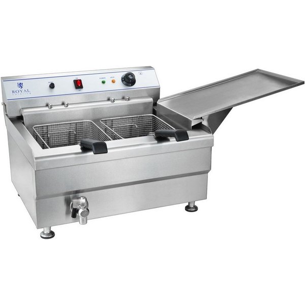 Royal Catering Fritteuse RCBG 30-2-B STH, 9000 W, Fettbackgerät 36 L Backgerät Friteuse Gastro Elektro 400 V 2 Körbe