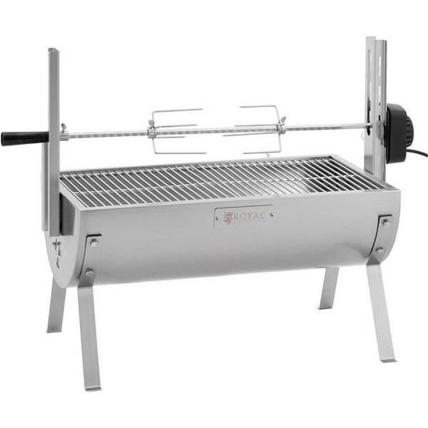 Royal Catering Grillspieß Spießbratengrill Spießgrill Holzkohle höhenverstellbar Grillmotor 15