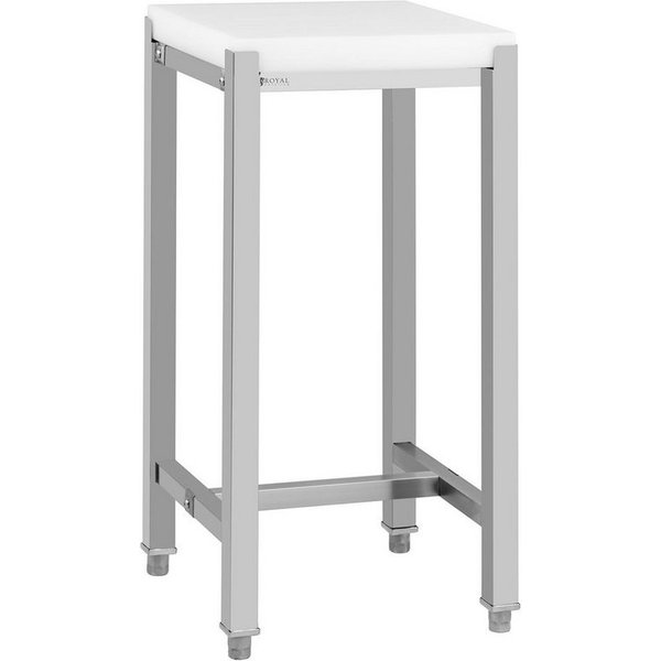 Royal Catering Schneidebrett Metzgerblock Hackklotz Fleischerblock 40 x 40 cm Edelstahl/Kunststoff, Edelstahl, Kunststoff (Polyethylen)