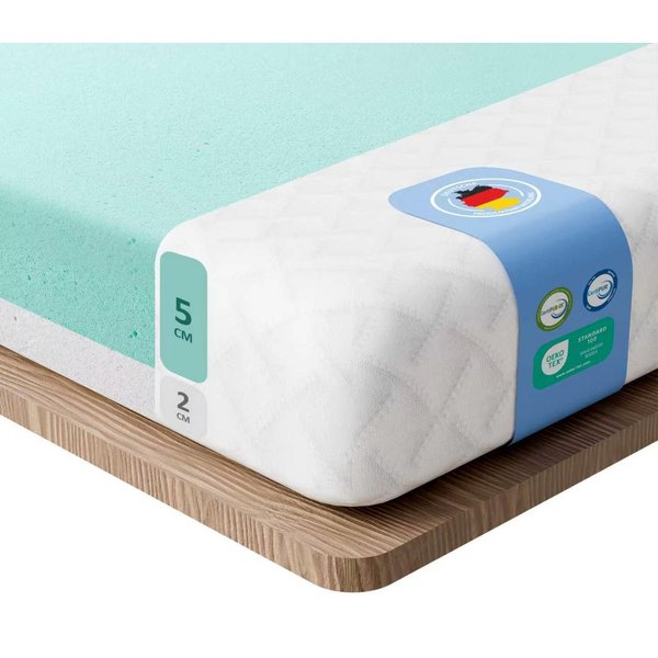 ROYGBIV, Topper 90 x 200, 140 x 200, 160 x 200, 180 x 200cm Matratzentopper Gel-Schaum, 7 cm hoch, (verschiedene Größen und Härtegrade), Bett Topper mit H2/H3 H