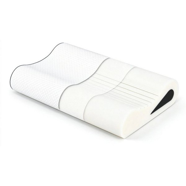 ROYGBIV Nackenstützkissen Memory Foam, Orthopädisches Kissen mit 2 Höhen, Füllung: 38D Memory-Schaum + 60D Stützschaum, 3 Zone Höhe-10/7/12 cm, OEKO-TEX, Abnehm