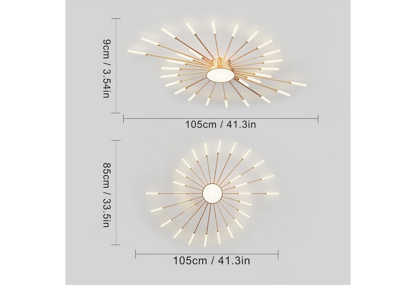 RRBEST Deckenleuchte LED Deckenleuchte Wohnzimmer, Moderne Minimalistische Deckenlampe, Moderne Minimalistische Deckenlampe für Wohnzimmer, Schlafzimmer – Bild 4 von 5
