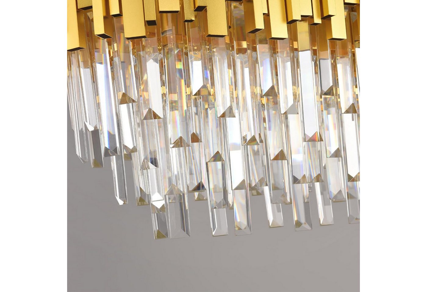 RRBEST Kronleuchter Kristall Leuchte, Kristall Deckenleuchte Silver, E14 Lichter, für Esszimmer, Küche, Wohnzimmer, Schlafzimmer, Flur, Café, Bar – Bild 5 von 5