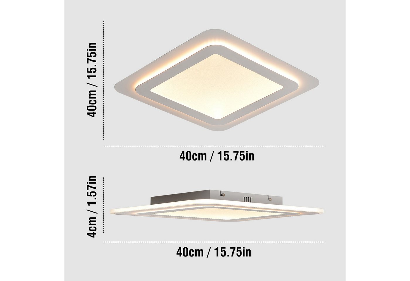 RRBEST LED Deckenleuchte LED Deckenlampe, 72CM Dimmbar Wohnzimmer Deckenleuchte, mit Fernbedienung und Memory Funktion – Bild 5 von 5