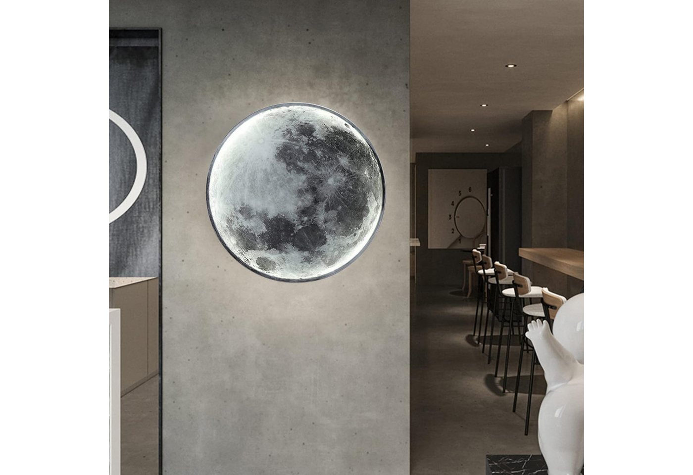 RRBEST LED Deckenleuchte Led Deckenleuchte Mond, Mond Wandleuchte Dimmbar, 3D-Druck Deckenlampe mit Fernbedienung Nachtlichtmodus – Bild 3 von 5