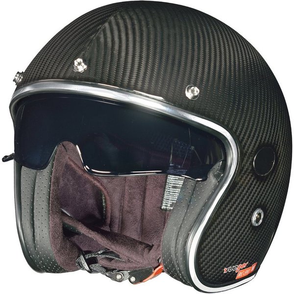rueger-helmets Motorradhelm RC-591 Carbon Jethelm Motorradhelm Chopper Café Racer Sonnenvisier BobberRC-591 Carbon M