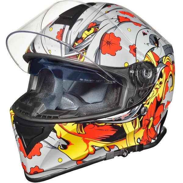 rueger-helmets Motorradhelm RT-824 Integralhelm mit Sonnenvisier 1380 Gramm schwer XS-XL