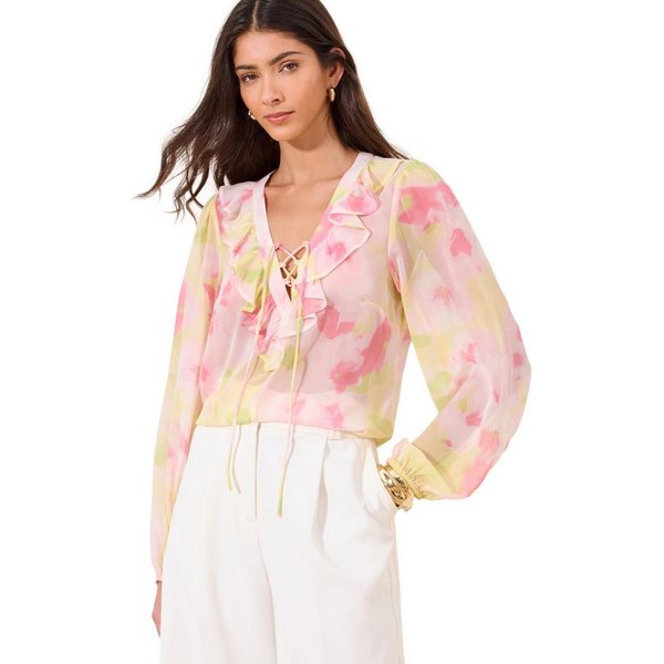 LIPSY Rüschenbluse Lipsy Rüschenbluse mit Bindedetail, Regular (1-tlg)