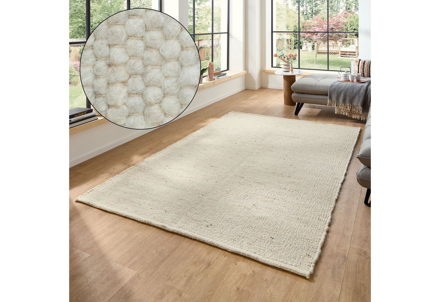 RUG N' ROLL Wollteppich Anden, modern, Flachgewebe, handgewebt, beidseitig verwendbar, Rechteckig, handgewebt – Bild 4 von 4