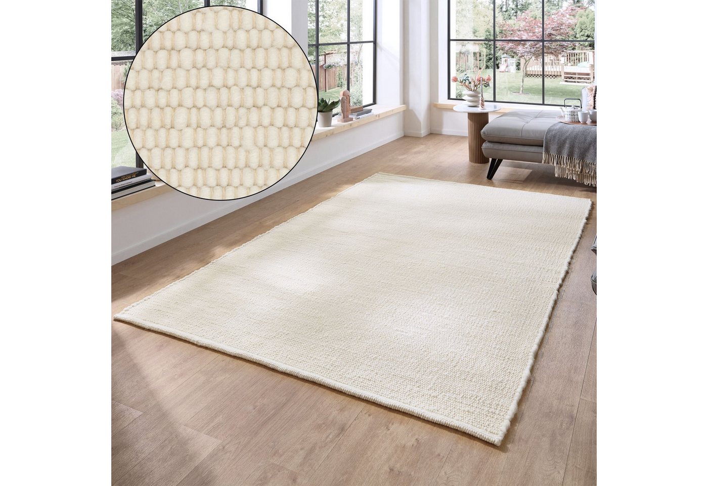 RUG N' ROLL Wollteppich Anden, modern, Flachgewebe, handgewebt, beidseitig verwendbar, Rechteckig, handgewebt – Bild 3 von 4