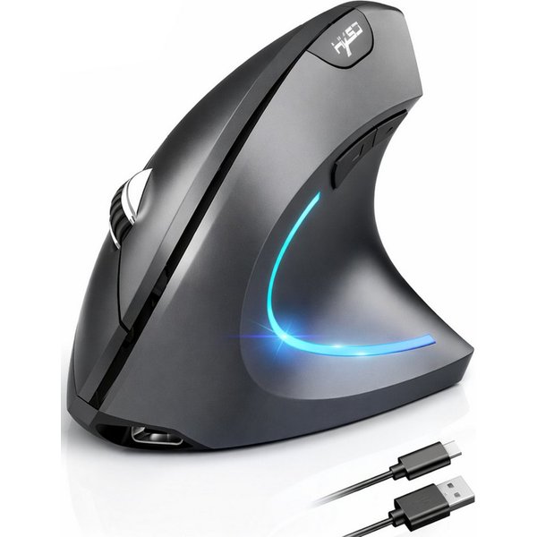 RUHE Ergonomische Maus Kabellose Bluetooth Vertikale Maus Optisch Leise RGB ergonomische Maus (Bluetooth, Funk, kabelgebunden, 2.5G, USB-Dongel, Kabelgebundenes
