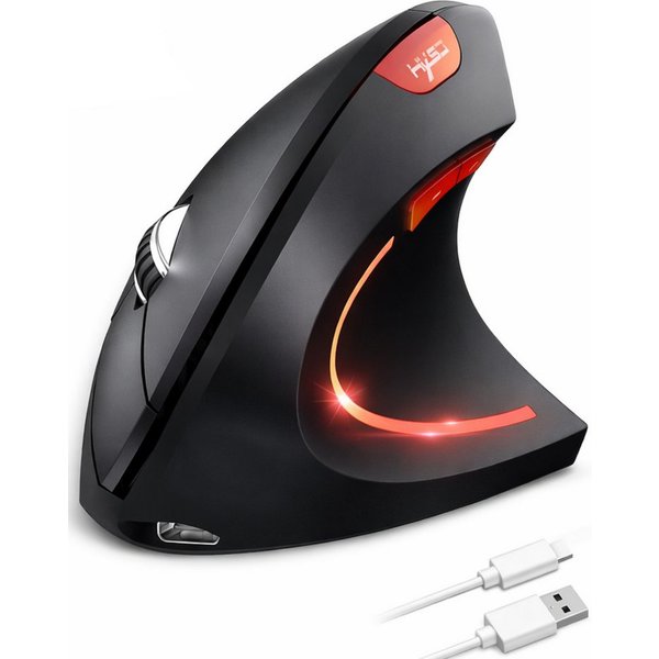 RUHE Ergonomische Maus Kabellose Bluetooth Vertikale Maus Optisch Leise RGB ergonomische Maus (Bluetooth, Funk, kabelgebunden, 2.5G, USB-Dongel, Kabelgebundenes