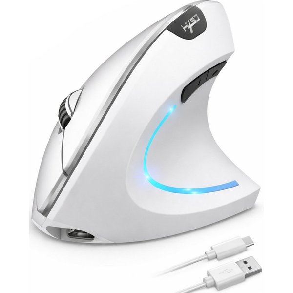RUHE Ergonomische Maus Kabellose Bluetooth Vertikale Maus Optisch Leise RGB ergonomische Maus (Bluetooth, Funk, kabelgebunden, 2.5G, USB-Dongel, Kabelgebundenes