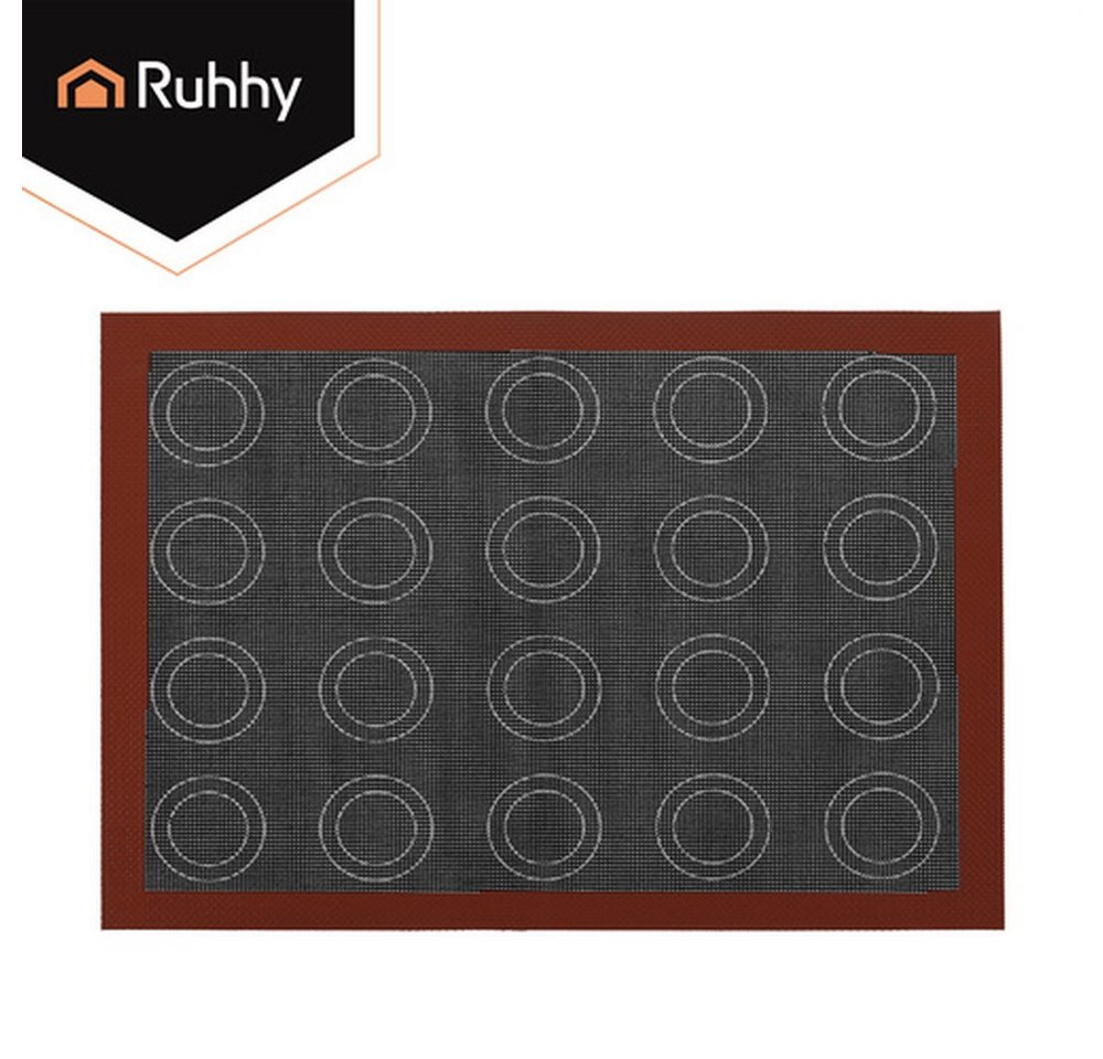 Ruhhy Backmatte Silikon-Backmatte Backofenunterlage, Silikon (Spar-Set, 1-tlg., doppelseitig perforiert), Backwaren lösen sich mühelos ohne zusätzliches Fett – Bild 4 von 5