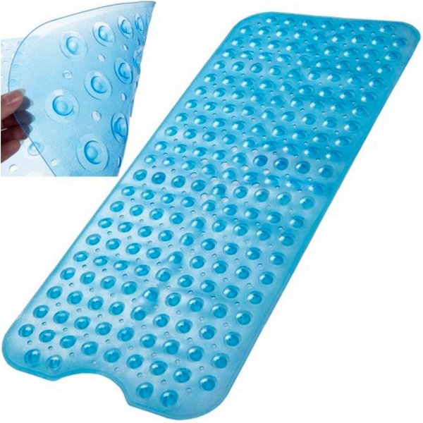 Ruhhy Badematte Rutschfeste Badewannematte Schimmelresitenz - 100 x 40 cm, rutschhemmend, beschichtet, sauggnäpfe, schnell trocknend, anti-rutschmatte, sichere 