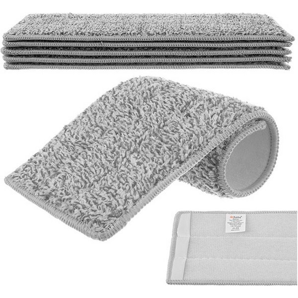 Ruhhy Moppbezug Flachmoppbezüge Wischbezug (Polyester, 12x33 cm, Spar-Set, 5-tlg., Reinigung, Ideal für Parkett, Laminat, Fliesen und empfindliche Oberflächen)