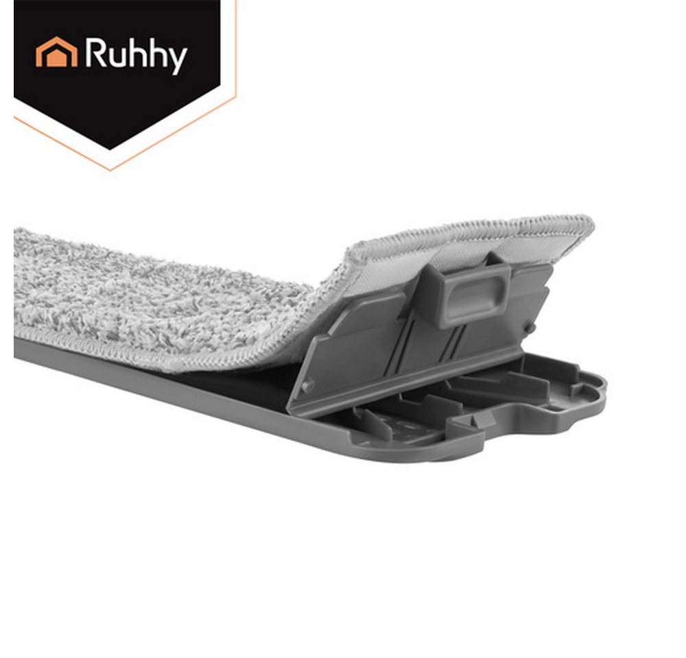 Ruhhy Moppbezug Flachmoppbezüge Wischbezug (Polyester, 12x33 cm, Spar-Set, 5-tlg., Reinigung, Ideal für Parkett, Laminat, Fliesen und empfindliche Oberflächen) – Bild 5 von 5