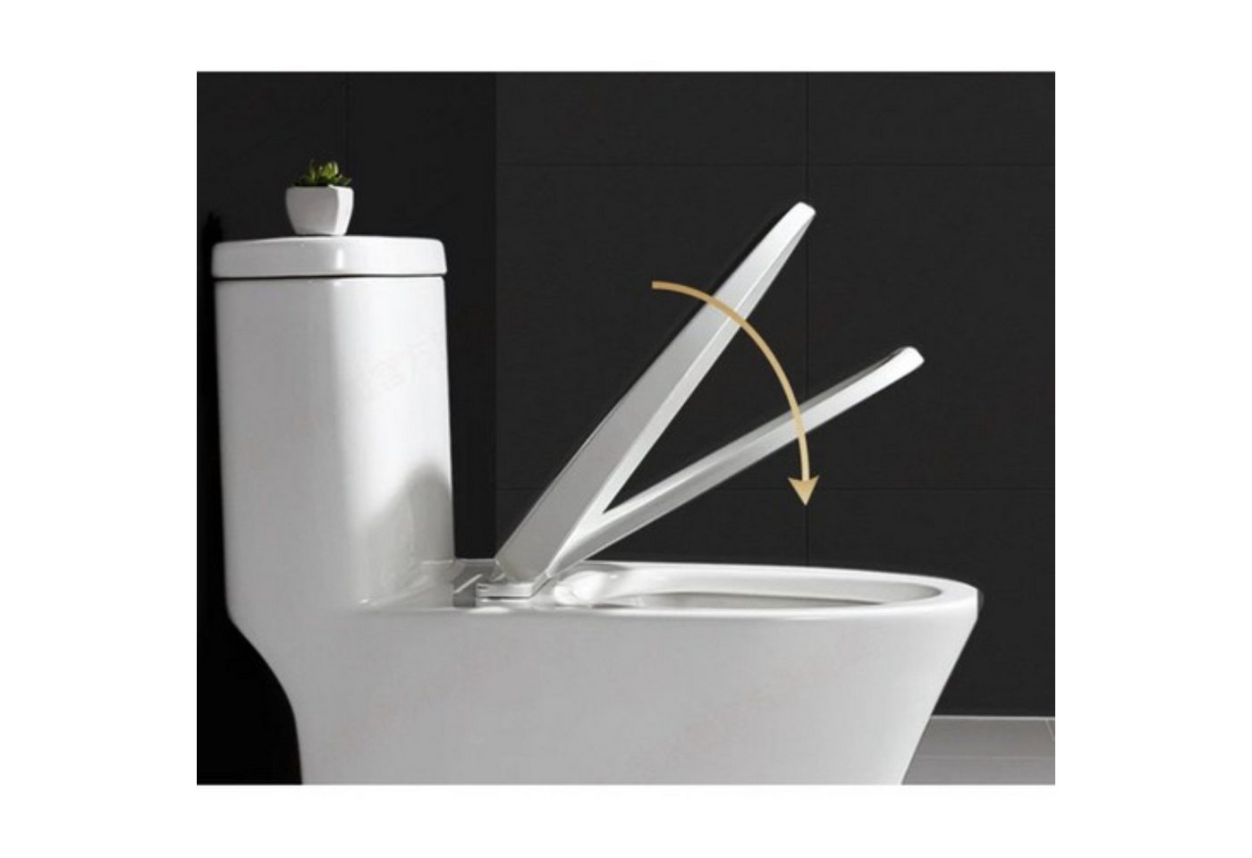 Ruhhy WC-Sitz Universal WC-Sitz Soft-Close, abnehmbar, PP, Edelstahlscharnier, Weiß. (Universeller Toilettensitz mit Absenkautomatik und Schnellverschluss., WC- – Bild 2 von 5