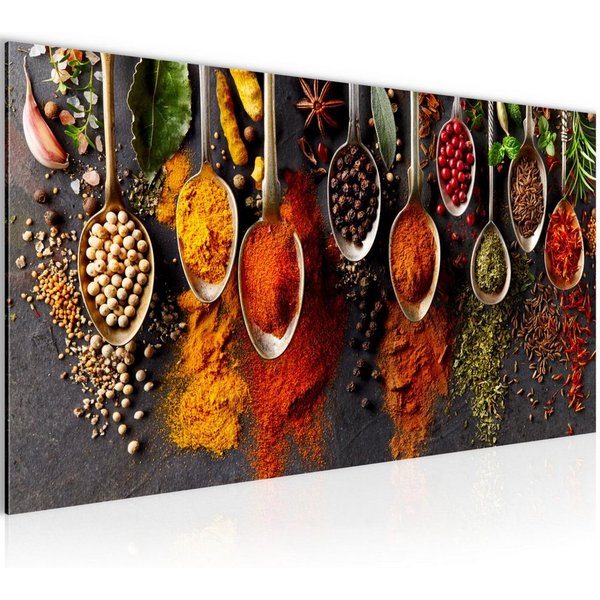 Runa Art Wandbild Küchenbilder Küche Deko Kaffee Braun Beige Gewürze Deko, Gewürze